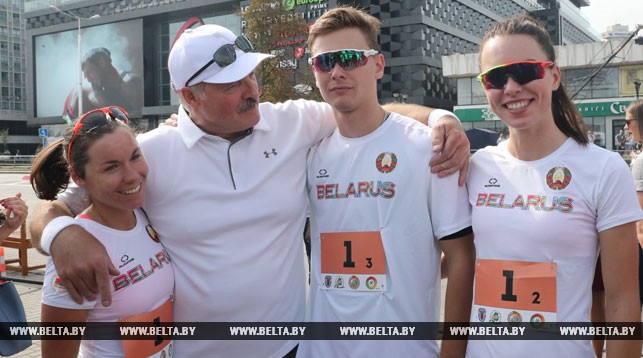 NOC Belarus team won roller skiing relay 