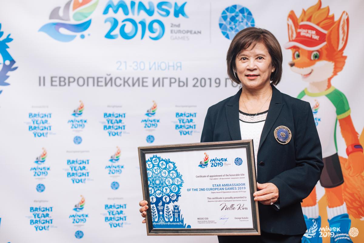 Олимпийская чемпионка Нелли Ким – Звездный посол II Европейских игр Олимпийская чемпионка Нелли Ким – Звездный посол II Европейских игр