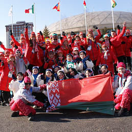 Церемония поднятия белорусского флага 07.02.2018