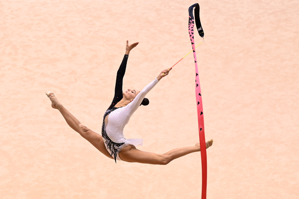 Alina Harnasko clinches gold at FIG World Cup in Greece